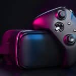 VR. Virtual Reality equipment on the table